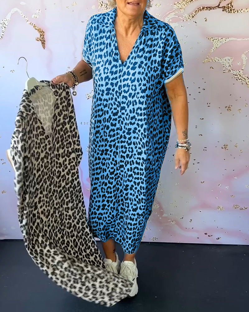 Elegant og behagelig leopardkjole