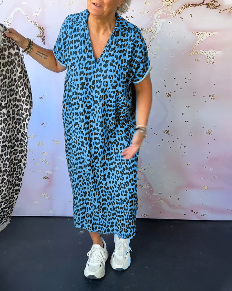 Elegant og behagelig leopardkjole