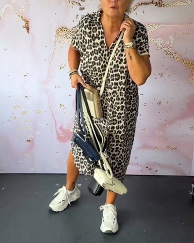 Elegant og behagelig leopardkjole