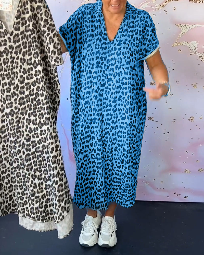 Elegant og behagelig leopardkjole