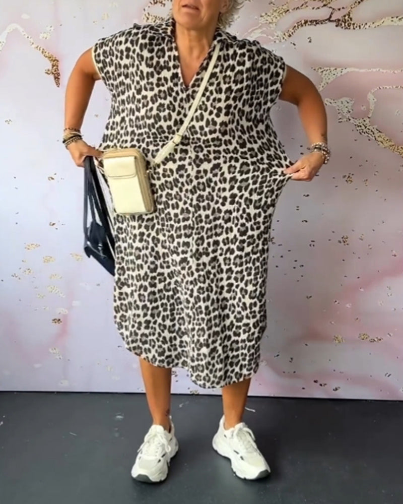 Elegant og behagelig leopardkjole