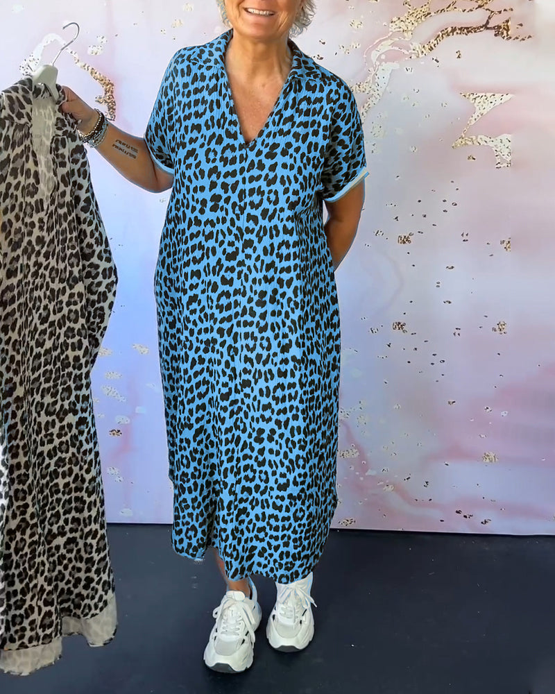 Elegant og behagelig leopardkjole